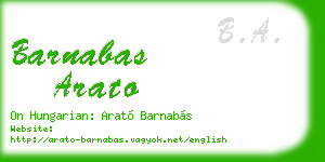barnabas arato business card
